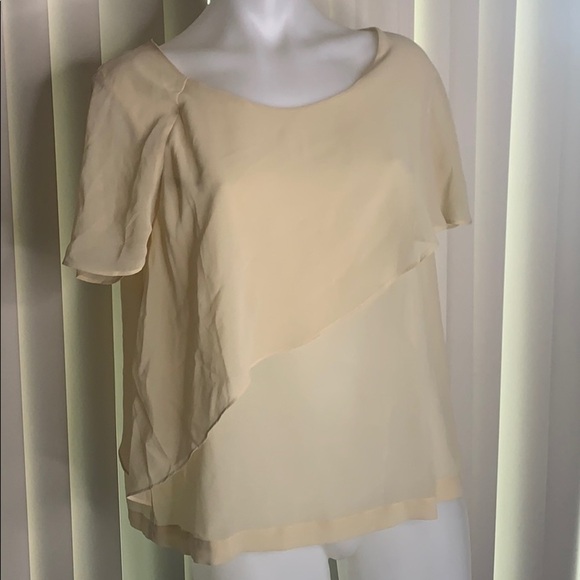 Anthropologie Pins & Needles Cream Tier layer drape large women’s shirt T-shirt - Picture 8 of 8